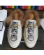 Gucci Princetown Calfskin Wool Slipper with Mystic Cats White 2019