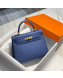 Hermes Kelly 25cm Top Handle Bag in Epsom Leather Agate Blue 2022