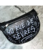 Balenciaga Souvenir XS Graffiti Calfskin Belt Bag Black/White 2019