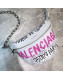 Balenciaga Souvenir XS Graffiti Calfskin Belt Bag White/Pink 2019