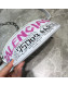 Balenciaga Souvenir XS Graffiti Calfskin Belt Bag White/Pink 2019