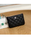 Chanel Grained Calfskin Mini Pouch with Charm A70119 Black/Silver 2022