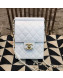 Chanel Lambskin Pearl Flap Clutch with Chain AP0367 White 2019