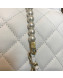 Chanel Lambskin Pearl Flap Clutch with Chain AP0367 White 2019