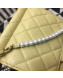 Chanel Lambskin Pearl Flap Clutch with Chain AP0367 Yellow 2019