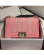 Chanel Pearl Calfskin Medium Boy Flap Bag A67085 Pink 2019