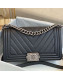 Chanel Chevron Grained Calfskin Medium Boy Flap Bag A67086 Black/Vintage Silver 2019