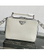 Prada Men's Saffiano Leather Square Bandoleer Shoulder Bag 2VH069 White 2019