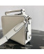 Prada Men's Saffiano Leather Square Bandoleer Shoulder Bag 2VH069 White 2019