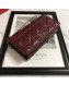 Dior Lady Dior Leather Clutch with Chain Burgundy