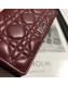 Dior Lady Dior Leather Clutch with Chain Burgundy