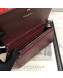 Dior Lady Dior Leather Clutch with Chain Burgundy