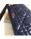 Dior Lady Dior Leather Clutch with Chain Navy Blue