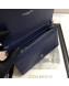 Dior Lady Dior Leather Clutch with Chain Navy Blue