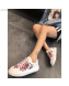 Prada Calfskin Lightning Print Sneakers White/Pink 2019