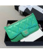 Chanel Quilted Lambskin Zipped Classic Card Holder AP0767 Green 2019