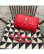 Chanel Quilted Lambskin Medium Flap Bag with Ring Top Handle AS1358 Red 2020