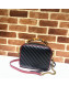 Gucci GG Diagonal Marmont Small Shoulder Bag with Bamboo Top Handle 602270 Black 2019