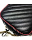 Gucci GG Diagonal Marmont Small Shoulder Bag with Bamboo Top Handle 602270 Black 2019