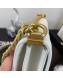 Chanel Grained Calfskin Boy Flap Bag AS0130 White/Gold 2019