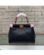 Fendi Peekaboo Mini Braided Handle Bag Black/Pink 2018