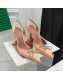 Amina Muaddi Silk High Heel Open Pumps 9.5cm Peach Pink 2022 032450