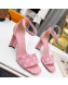 Louis Vuitton Silhouette Monogram Denim and Leather Sandals 8cm Pink 2022