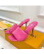 Louis Vuitton Revival High Heel Slide Sandals 9.5cm in Monogram Embossed Lambskin Hot Pink 2022 