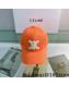 Celine Canvas Baseball Hat Orange 2022 14