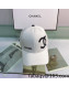 Chanel Canvas Baseball Hat White 2022 03