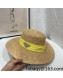 Prada Straw Wide Brim Hat Khaki/Yellow 2022 0401129