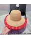 Loewe Straw Wide Brim Hat Beige/Red 2022 033120