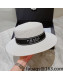 Prada Straw Wide Brim Hat White 2022 040152