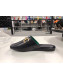 Gucci Lambskin Horsebit Flat Mules Black/Green 2020