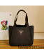 Prada Flou Leather Tote Bag 1BG335 Black 2021 