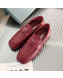 Prada Soft Lambskin Flat Loafers Burgundy 2022 