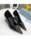 Prada Brush Leather Pumps 6.5cm Black 2022 21