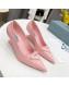 Prada Brush Leather Pumps 6.5cm Pink 2022 29