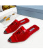 Prada TPU Flat Mules Red 2022 032380