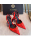 Versace Silk Slingback Pumps 11cm Red 2022 031934