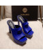 Versace Calfskin Platform Slide Sandals 14cm Blue 2022 031947