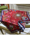 Gucci 100 Flower Silk Square Scarf 90x90cm Red 2022 033031